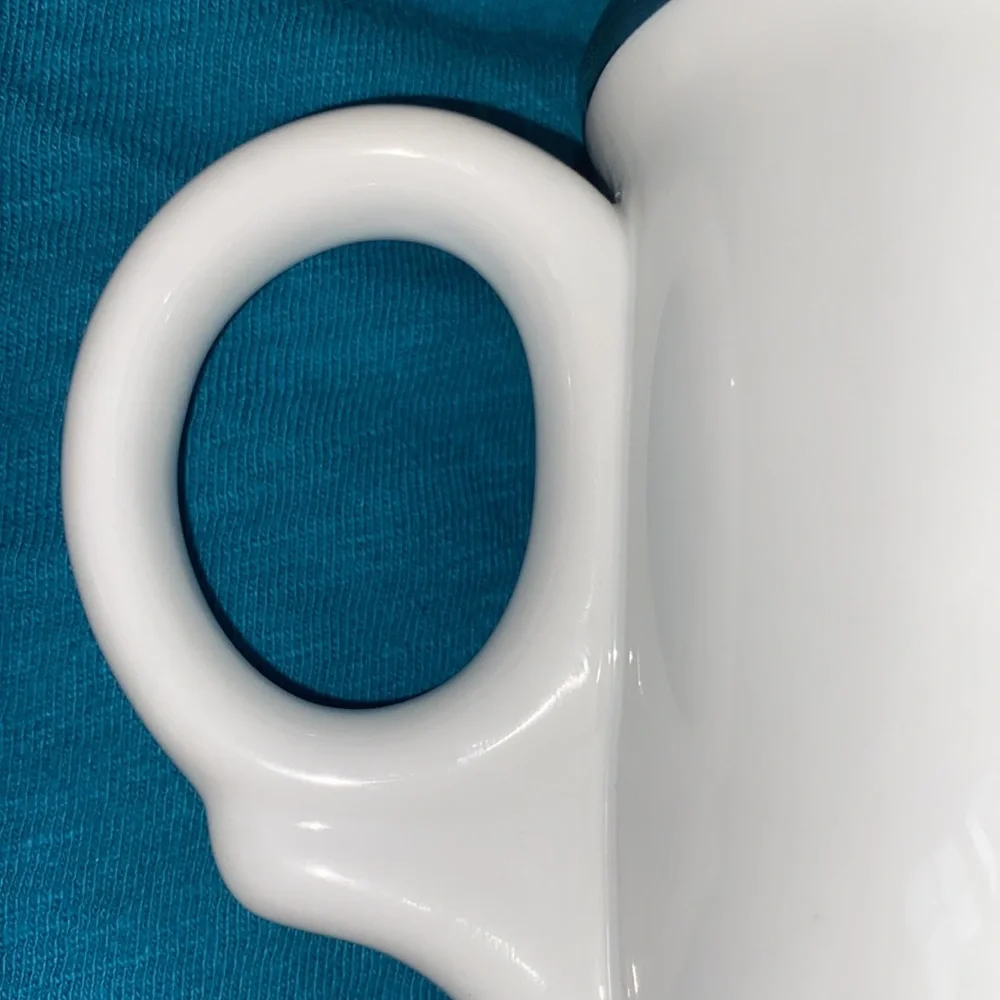 Williams Sonoma Gold Rimmed and Trim Monogramed “N” Coffee/Tea Mug -Holds 16oz
